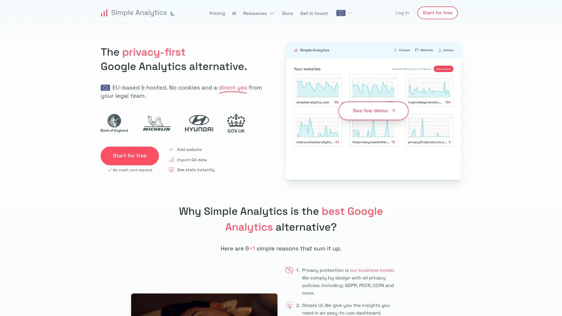 screenshot Simple Analytics